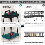 Plantex GI-Steel 2 Tier Shelf/Multipurpose Rack/Storage Rack for Kitchen/Fruit & Vegetable Basket for Kitchen - Pack of 1, (Black)