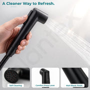 Plantex Self Cleaning Health Faucet for Toilet/ABS Plastic Jet Spray for Bathroom/Hand Gun/ Without Hose Pipe - Pack of 1 (Black)