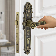 Plantex Door Lock Set -Main Door Lock Handle Set/6-Lever Lock Mechanism with 3 Years of Warranty/Mortise Lock with 3 Keys, Brass Lock Body & Cylinder(658-Brass Antique)