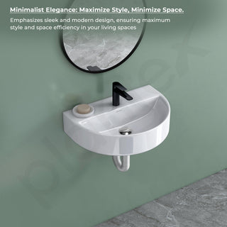 Plantex Ceramic Wash Basin for Bathroom/Wall Hung Basin/Bathroom Sink with 10 Years Glaze Warranty by Plantex//Washbasin for Restaurant, Hotel (Glossy White/Mark, 17 x 12 x 4 Inch)