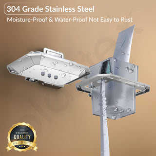 Plantex 304 Grade Stainless Steel 2in1 Soap Holder with Tumbler Holder/Wall Mounted Stand/Bathroom Accessories - Darcy (Chrome)