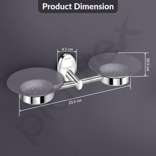 Plantex 304 Grade Stainless Steel Twin Soap Holder for Bathroom and Wash Basin/Soap Dish/Soap Holder/Bathroom Accessories - Oreva (Chrome)