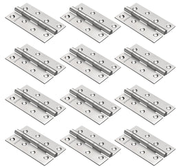 Plantex Hinges for Main Door/Stainless Steel Door Hinges 4 inch x 14 Gauge/2 mm Thickness Home/Office/Hotel/Soft Close Door Hinge for Bedroom/Kitchen/Bathroom - Pack of 12 (Satin Matt)