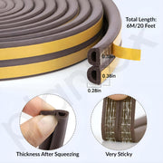 Plantex Window Seal Tape for Perimeter/Door Strip/DIY 3M Self Adhesive/Soundproof & Weatherproof Strip - Pack of 1 (D Shape, 18Feet, Brown)
