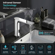 Plantex Sensor Tap for Wash Basin/Brass Touchless Basin Faucet/Electronic Pillar Tap for Sink - (10010, Chrome)
