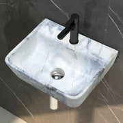 Plantex Wall Hung Wash Basin for Bathroom/Designer Ceramic Basin/Rectangle Countertop Washbasin for Home/Office (17 x 14 x 5 Inch)