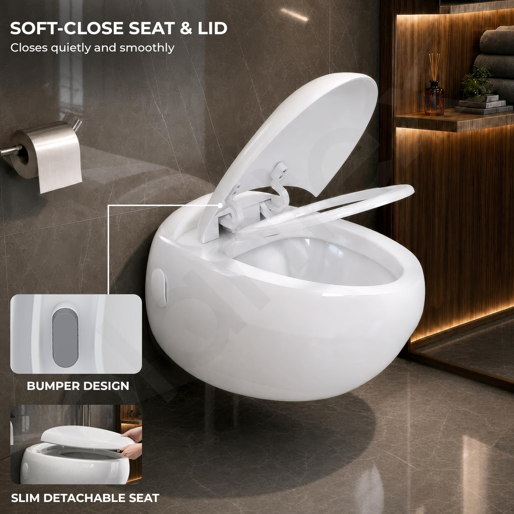 Plantex Ceramic Commode for Toilet/Rim Oval Shape Wall Hung Commode ...