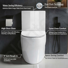 Plantex Platinum Ceramic Rimless Western Commode/ One Piece Floor Mounted Commode/ Siphonic Vaccum Flush Toilet with Soft Close Toilet Seat Cover - S Trap Outlet ( White )