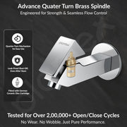 Plantex Pure Brass PRI-302 Bib Cock Tap for Bathroom with Water Saving Aerator/Basin Tap for Bathroom with Brass Wall Flange and Teflon Tape- 7 Year Warranty (Long Body-Chrome)