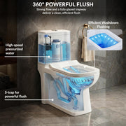 Plantex Platinum Ceramic Commode Toilet/S Trap One Piece Western Toilet/Rim Washdown Flush Commode with Soft Close Toilet Seat Cover (White, Ultra)