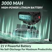 Plantex Lithium-lon Rechargeable Battery/Norminal Voltage 18.5V and Max Charge Voltage 21V/Rated Capacity 3000mAH 55.5Wh - Pack of 1 (ML-MT18155V10 - Black)