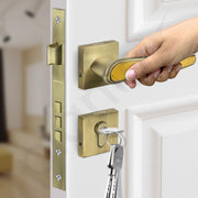 Plantex Main Door Lock/Mortise Lock for Doors - Robust Door Handle for Home with Brass Locks Body & Cylinder (PT-014, Brass Antique & Gold)