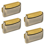 Plantex Drawer Kadi/3 Inch Chest Handle for Drawer/Rectangular Cabinet Kadi/Pull-Push Kadi for Home/Office Drawer - Pack of 4 (DTK-295, Brass Antique & Gold