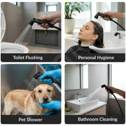 Plantex Jet Spray for Toilet/ABS Health Faucet with 1 Meter Shower Hose Pipe and Wall Hook/Health Faucet Set for Bathroom/Hand Gun for Toilet - (Black)