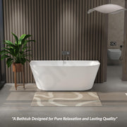 Plantex Bathtub For Bathroom/Freestanding Bath tub for Adults/Deep Soaker Bathtub with Overflow, Popup and Drain Pipe (BSM-207A-White-1700mm)