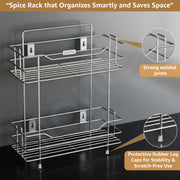 Plantex Stainless Steel Kitchen Rack Stand/2-Tier Spice Rack For Kitchen Storage/Multipurpose Masala Stand for Kitchen