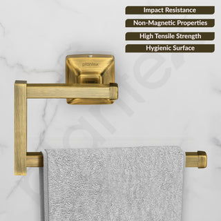 Plantex 304 Grade Stainless Steel Napkin Holder for Washbasin/Hand Towel Hanger or Kitchen/Towel Holder/Bathroom Accessories - Squaro (Brass Antique)