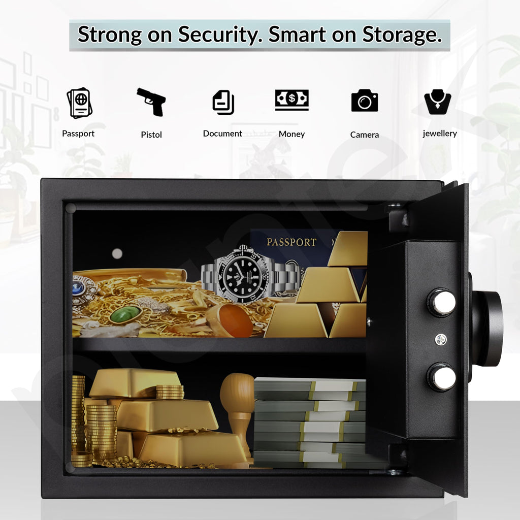 Planex Lock Box Plantex 38 Litre Digital Locker For Home/Safe Locker Box with Biometric ...