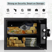Plantex 38 Litre Digital Locker For Home/Safe Locker Box with Biometric/Touch Panel Display/Emergency Key Locks/Perfect Security Solution for Valuables/2 Years Warranty By Plantex - (Black)