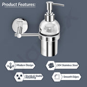 Plantex 304 Grade Stainless Steel Handwash Holder for Wash Basin liquid soap dispenser/Bathroom Accessories - Oreo (Chrome)