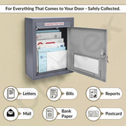 Plantex All in One Multipurpose use Letter Box for Home gate/Post Box/Suggestion Box/for Feed Back in Office/Complaint/Donation Box with Secure Lock - Pack of 15 - (Grey), Table Top or Wall Mount