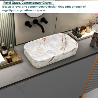 Plantex Tabletop Wash Basin for Bathroom/Designer Ceramic Basin/Rectangle Countertop Wash Basin/Home/Office (22 x 14 x 5 Inch)