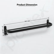 Plantex Aluminium Dual Towel Rod for Bathroom/Towel Hanger/Cloth Hanger for Bathroom with Hooks/Bathroom Accessories (Black) 24 Inch