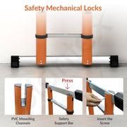 Plantex 23.6 feet (7.2m) Telescopic Ladder/Durable Steps/Collapsible Ladder for Home or Outdoor Work/Aluminium Telescopic Ladder - (Orange)