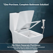 Plantex Hygienic Toilet Combo/ Polypropylene Toilet Seat Cover for Bathroom/ Pure Brass Health Faucet set with 1.20 meter Hose Pipe for Toilet with Wall Hook - Combo (Chrome)