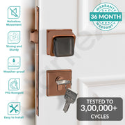 Plantex Heavy Duty Door Lock/Stainless Steel Main Door Mortise Lock Handle/Handle Set for Home/Office/Door Accessories (Rose Gold and Grey)