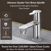 Plantex Pure Brass Pillar Tap for wash Basin with Water Saving Aerator/Wash Basin Tap/Taps for Basin- 7 Year Warranty by Plantex-(FLO-803-Chrome)