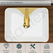 Plantex Ceramic TableTop Wash Basin/Countertop Basin for Bathroom/Small Washbasin/Bathroom Sink (19 x 15 x 5.5 Inch)