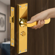 Plantex Stainless Steel Door Lock Ã¢â‚¬â€œ Bathroom Door Lock/Mortise 8inch Keyless Plate Handle Set for Home/Bathroom/Store Room/Balcony/Office - Pack of 1 (DTM-659, Gold)