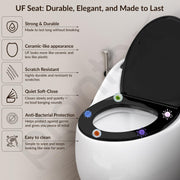 Plantex Platinum One Piece Commode for Toilet/Rim Siphonic Western Toilet/S Trap WC for Bathroom Commode with Soft Close Seat Cover- (White and Black)