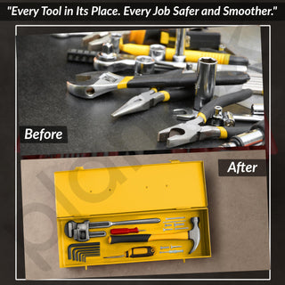 Plantex 12-inch Metal Tool Box for Tools/Tool Box Empty for Home Use/Compact Tools Box (Yellow) 31 X 11 X 10.5 cm