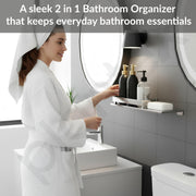 Plantex Stainless Steel Shelf for Bathroom/2in1 Multipurpose Bathroom Shelf with Soap Dish/Holder/Bathroom Organiser (15x5 Inches) â€“ Pack of 2