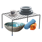 Plantex Stainless Steel Kitchen Storage Rack/Plate Storage Stand/Kitchen Cabinet Organizer/Dish Rack (Black)