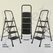Plantex Premium Foldable Ladder for Home Use Ã¢â‚¬â€œ Durable Alloy Steel ladder/4-Step Ladder for Safe and Easy Access (Black & Grey)