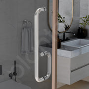 Plantex Shower Door Handle/Stainless Steel Towel Bar Combination/Towel Holder for Glass Shower Door and Bath Door Pull Handle - Pack of 1 (Satin)