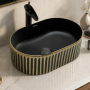 Plantex Table Top Wash Basin For Bathroom/Designer Ceramic Basin/Countertop Vessel Sink Basin - Indo-European Collection (20 x 13 x 6 Inch)