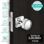 Plantex Heavy Duty Door Lock – Bathroom Door Lock/Mortise Keyless Knob Handle Set for Home/Bathroom/Store Room/Balcony/Office with Baby Latch (604 - Satin)