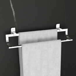 Plantex Dual 304 Grade Stainless Steel Towel Rod for Bathroom/Towel Bar for Bathroom/24 Inch Towel Hanger/Towel Holder - Pack of 1 (1908, Chrome)