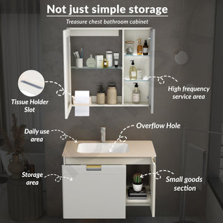 Plantex Wash Basin with Cabinet Full Set/Rectangle Bathroom Vanity/Bathroom Washbasin Cabinet with LED Mirror and Coupling (NZBC-37)