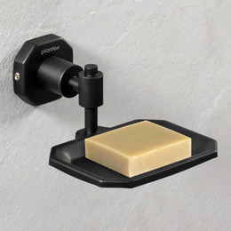 Plantex 304 Grade Stainless Steel Soap Holder for Bathroom/Soap Dish/Soap Stand for Kitchen Sink/Soap Case/Bathroom Accessories- Nipron (Black)