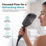 Plantex Hand Shower for Bath/3 Mode Multifunctional Shower/5-Inch ABS Plastic Silicone Handheld Shower/Easy Mode Switching – (Black, APS-609)