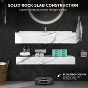 Plantex Floating Vanity/Slab Tile Vanity with Washbasin for Bathroom/Wall Mount Cabinet with Sink - (Statuario Arco - 80 X 47 cm)
