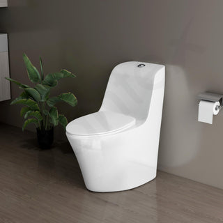 Plantex Imported Ceramic Commode for Toilet/Siphonic Vacuum Jet Flush Western Commode/One Piece Western Toilet with Soft Closing Toilet Seat - S Trap (White)