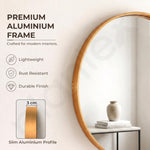 Plantex Aluminium Frame Mirror for Wall/Round Wall Mount Mirror for Bedroom/Dressing Room/Living Room/Entryway - (DIA-24in - Gold)
