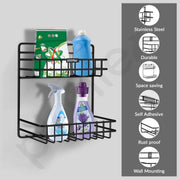 Plantex Self Adhesive Detergent Rack/GI Steel Bathroom Multipurpose Detergent Holder/Bathroom Shelf/Storage Rack/Bathroom Accessories (Powder Coated)