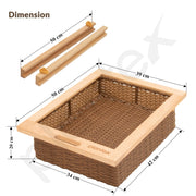 Plantex Wicker Basket for Storage/Wicker Basket for Modular Kitchen/Pull Out Wicker Storage Basket- Pack of 1 (20 x 16.5 x 8 inch)